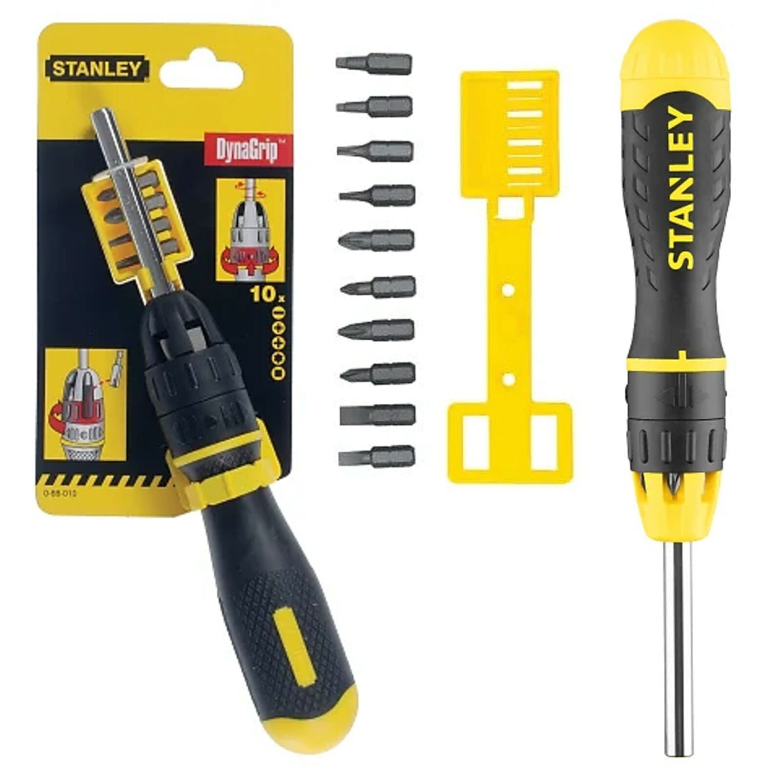 Stanley DynaGrip 10 Bit Ratchet Screwdriver Set STA068010 At Wades