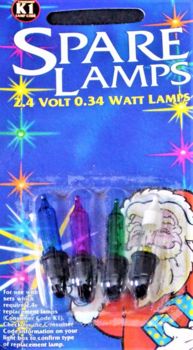 K1 Spare Lamps 2.4V/0.34W Replacements Bulbs - MultiColoured 0350M