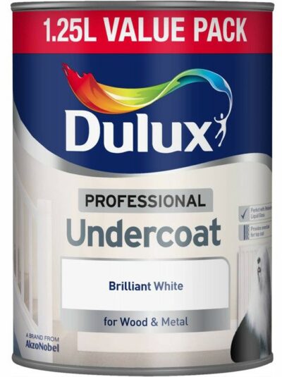 Dulux 1.25L Professional Undercoat Paint - Pure Brilliant White 1500215