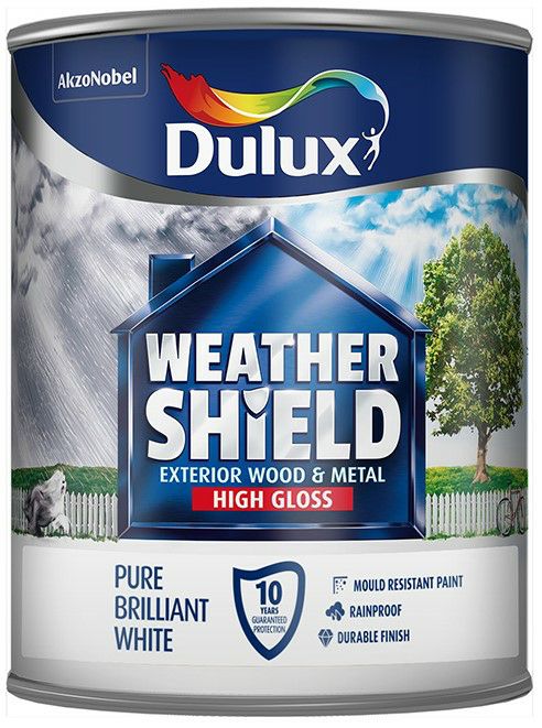 Dulux 750ml Weathershield High Gloss Paint - White 1500655