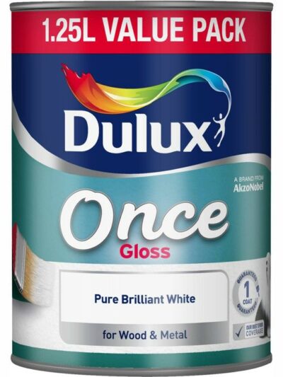 Dulux 1.25L Once Gloss Paint - Pure Brilliant White 1506615