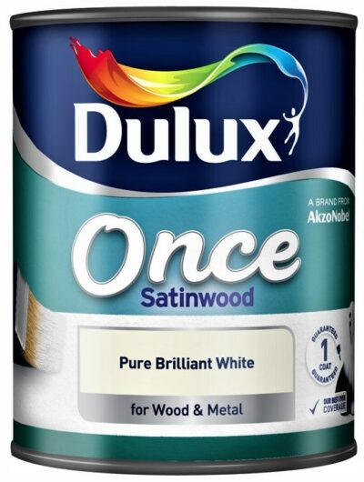 Dulux 750ml Once Satinwood Paint - Pure Brilliant White 1508937