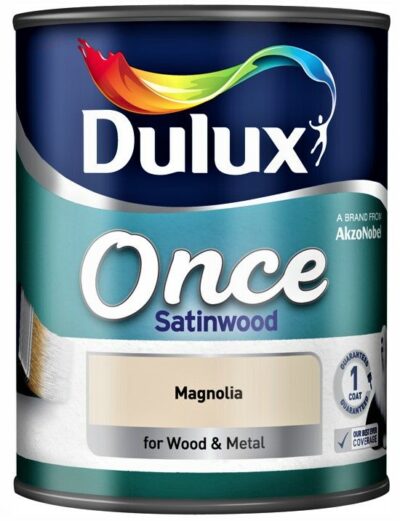 Dulux Once 750ml Satinwood Paint - Magnolia 1509129
