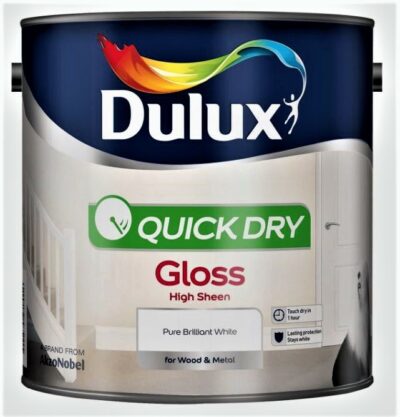 Dulux 2.5L Quick Dry High Sheen Gloss Paint - Pure Brilliant White 1509702