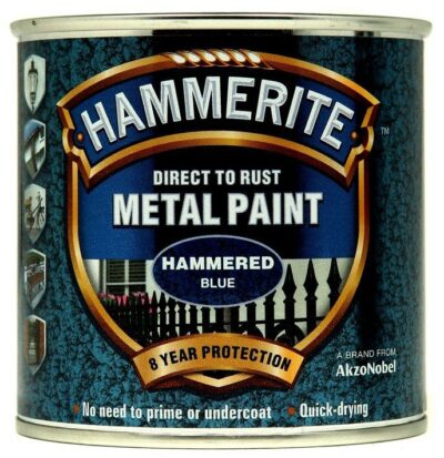 Hammerite 250ml Direct to Rust Metal Paint - Hammered Blue 2460870