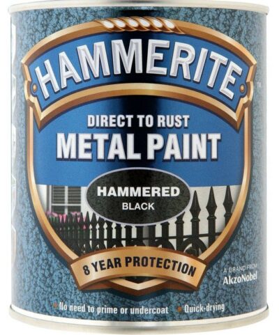 Hammerite 750ml Direct to Rust Metal Paint - Hammered Black HMMHFBL750 (2461701)