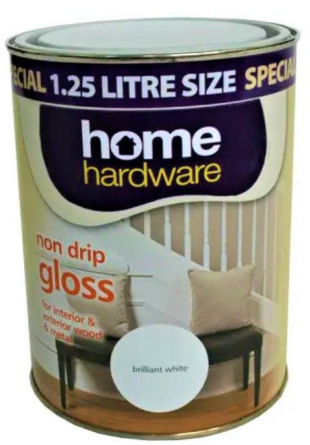 Home Hardware 750ml Non Drip Gloss Paint - White  2521351