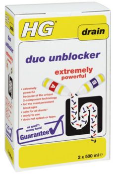 HG 2 x 500ml Duo Drain Unblocker 2671116