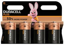 Duracell Batteries D - 4 Pack 1541597