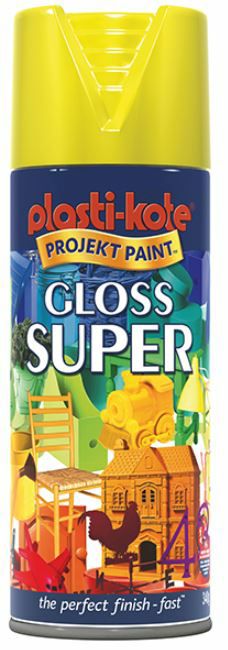 PlastiKote 400ml Super Gloss Spray - Yellow PKT1115
