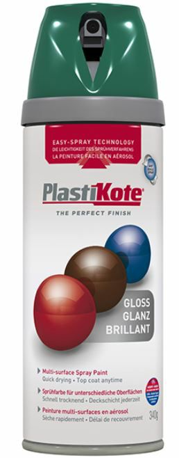 PlastiKote 400ml Twist & Spray Gloss - Lawn Green  PKT21109