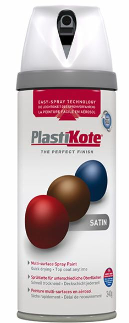 PlastiKote 400ml Twist & Spray Gloss - Satin White PKT22101