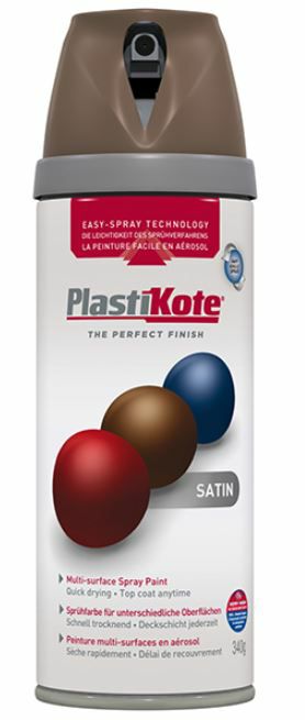 PlastiKote 400ml Twist & Spray Gloss - Chocolate Brown PKT22113