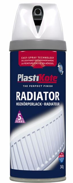 PlastiKote 400ml Twist and Spray Radiator Gloss - White PKT26100