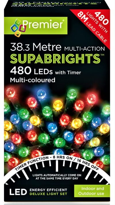 Premier MultiAction SupaBrights 480 LED Lights - MultiColoured 5185940 (LV162172M)