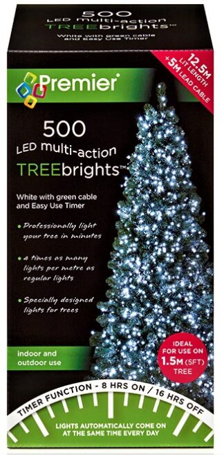 Premier MultiAction TreeBrights 500 LED Lights - White  LV178517W