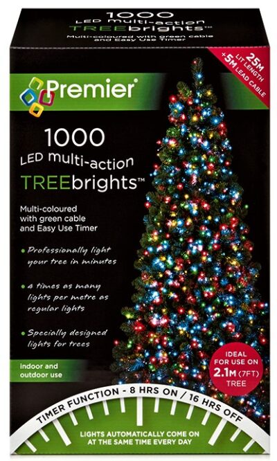 Premier MultiAction TreeBrights 1000 LED Lights - MultiColoured LV162179M