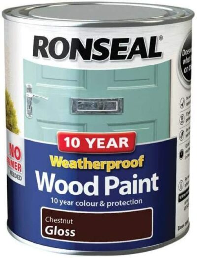 Ronseal 750ml 10 Year Weatherproof Wood Paint - Chestnut Gloss RSL38775