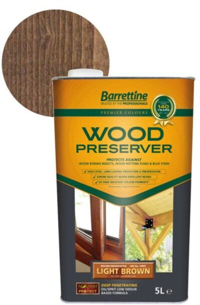 Barrettine 5L Universal Wood Preserver - Light Brown WOLB005