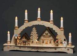 Konstsmide Wooden Village Silhouette with Candle Decoration  3612140 (3254-100)
