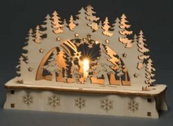 Wooden Silhouette Tree & Santa Decoration 3612109