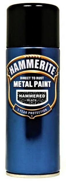 Hammerite 400ml Direct to Rust Aerosol Hammered Finish  - Black HMMHFBLAERO