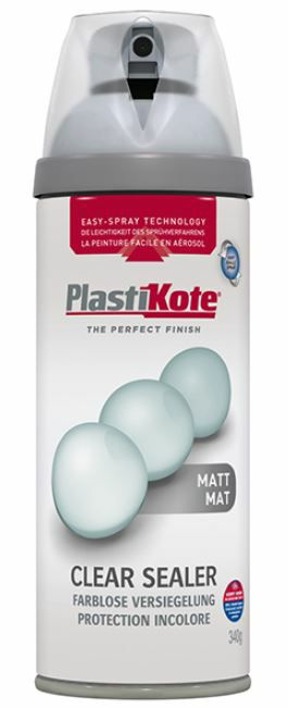 PlastiKote 400ml Twist and Spray Matt Acrylic Sealer - Clear PKT24002