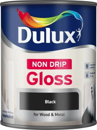 Dulux 750ml Non-Drip Gloss Paint - Black 1504534