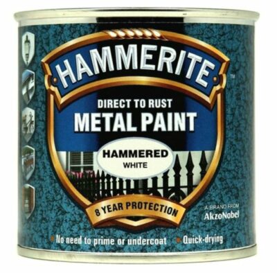 Hammerite 250ml Direct To Rust Metal Paint -  Hammered White HMMHFW250 (2461408)