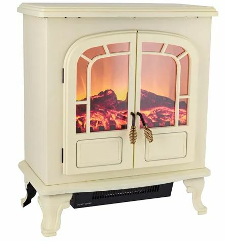 Warmlite Electric Fireplace 2 Door Heater - Cream WT46019C (7520661)