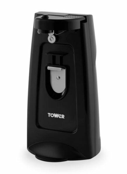 Better Chef Deluxe Electric Can Opener with Built in Knife Sharpener and Bottle Opener in Black