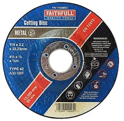 Faithfull Metal Cutting Disc Decompressed Centre FAI1153MDC