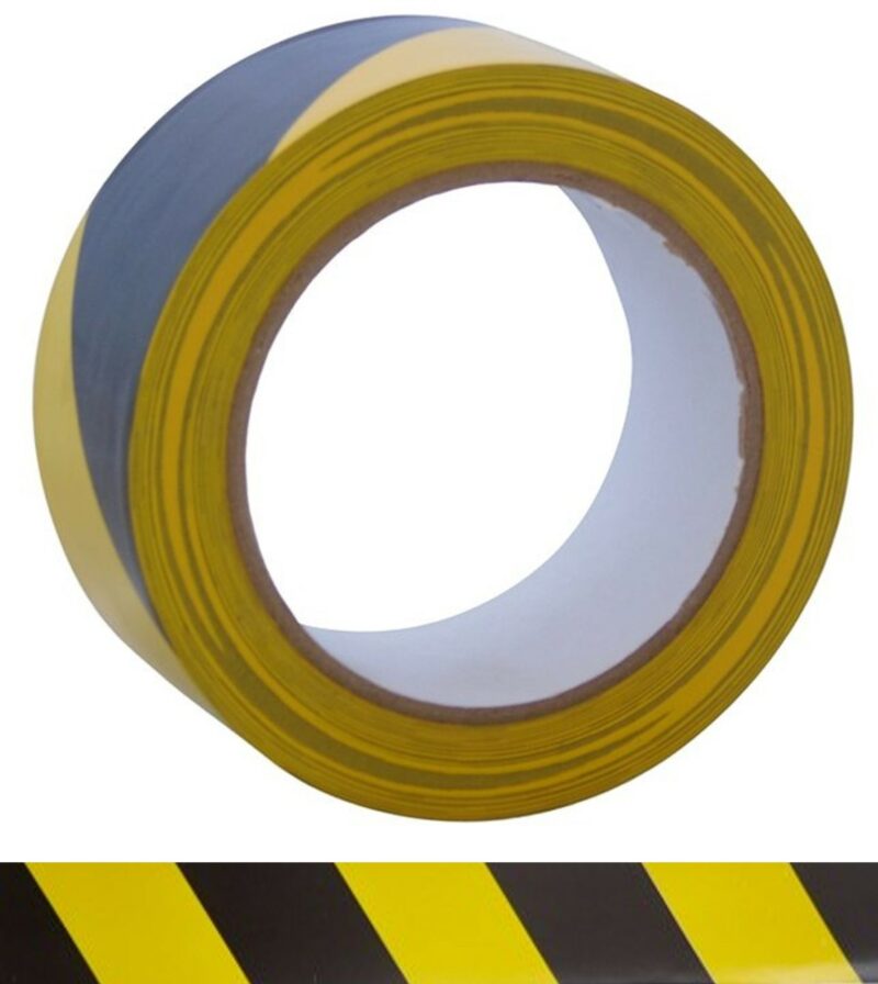 Black and Yellow 50mm x 33m Hazard Tape 4335-BY
