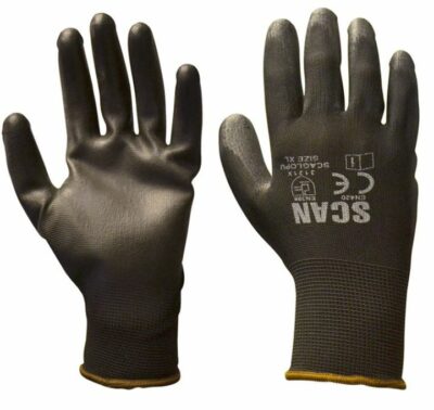 Scan Black PU Coated Gloves Large - Size 9    SCAGLOPU240 (SCAGLOPUL)