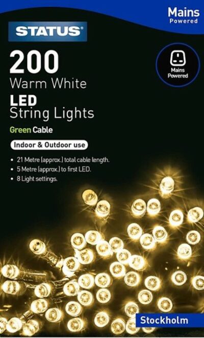 Status 200 LED String Lights - Warm White 6773166 (STOCKHOLM)