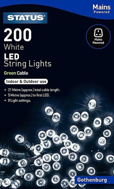 Status 200 LED String Lights - White 6773171 (GOTHENBURG)