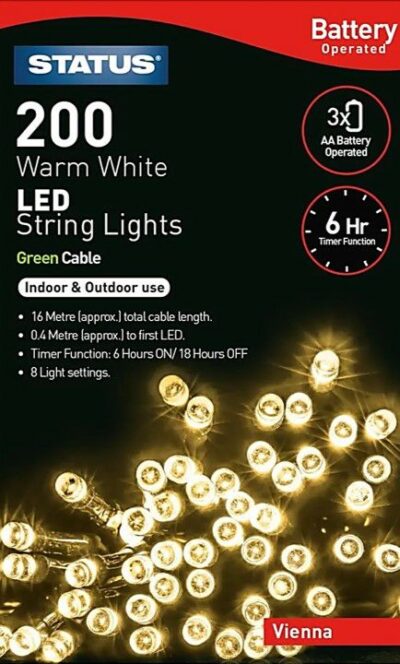 Status 200LED String Lights - Warm White 6773648 (VIENNA)
