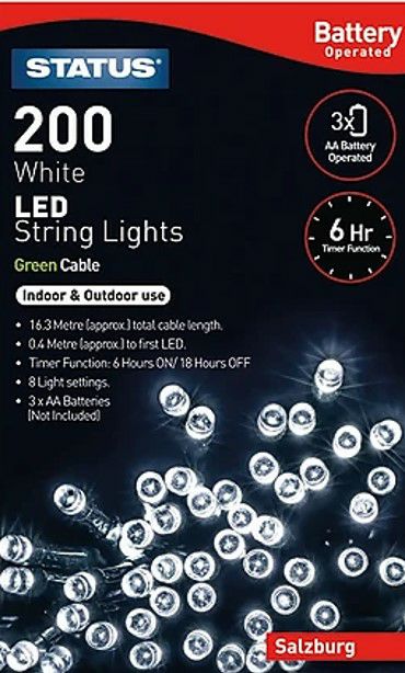 Status 200LED String Lights - White  6773653 (SALZBURG)
