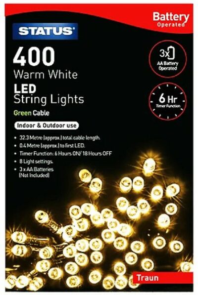 Status 400 LED String Lights - Warm White  6774070 (TRAUN)