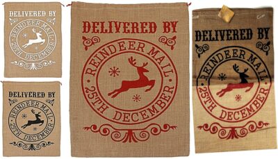 Koopman Jute Gift Bag - Reindeer Print  4481410 (AAF202310)