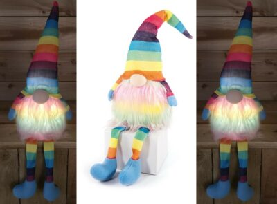 Premier 50cm Light Up Sitting Gnome - Rainbow 5188537 (LB213353)