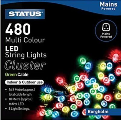 Status 480 LED Cluster String Lights - Multi Coloured  6774128 (BORGHOLM)