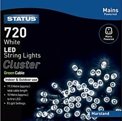 Status 720 LED Cluster String Lights - White 6774149 (MARSTAND)