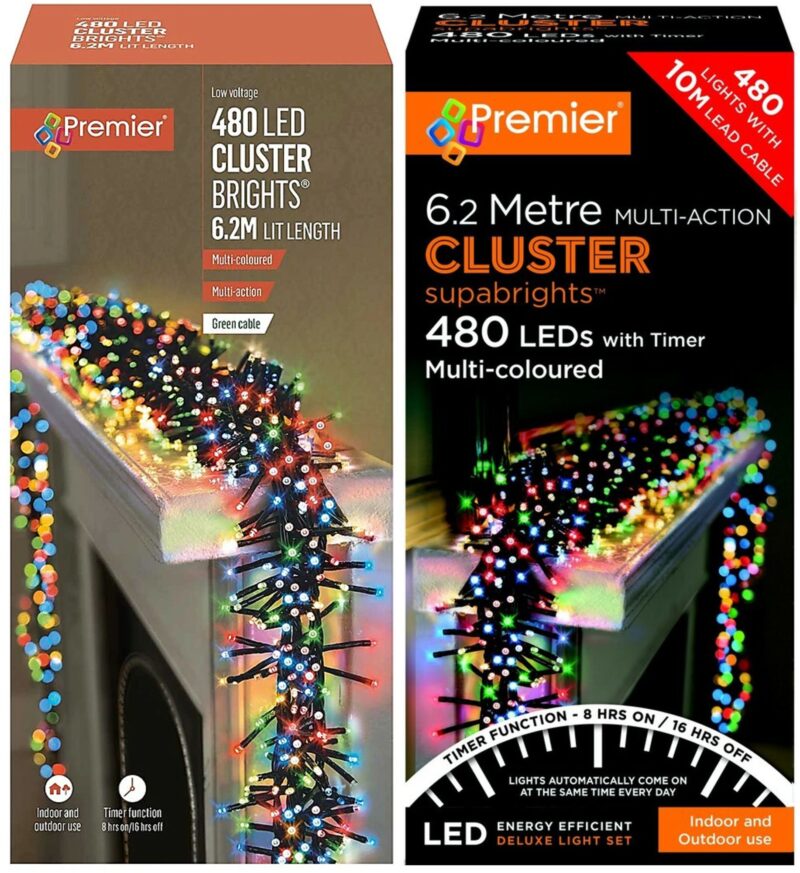 Premier 480 LED Cluster Lights - Multi Coloured 5188296 (LV162174M)
