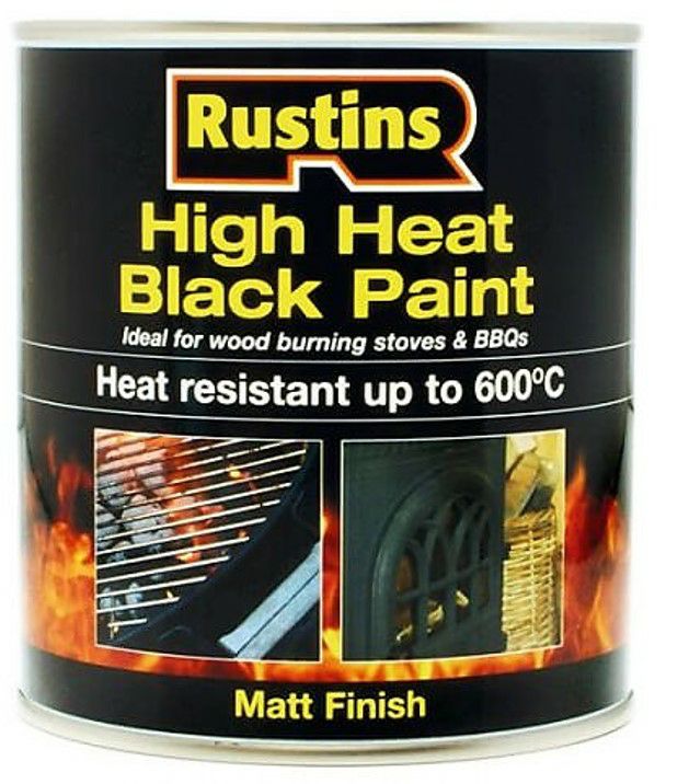 Rustins 250ml High Heat Paint - Black  5892620