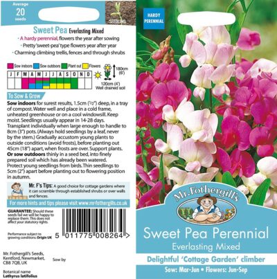 Mr Fothergill's Sweet Pea Perennial Everlasting Mixed 14385