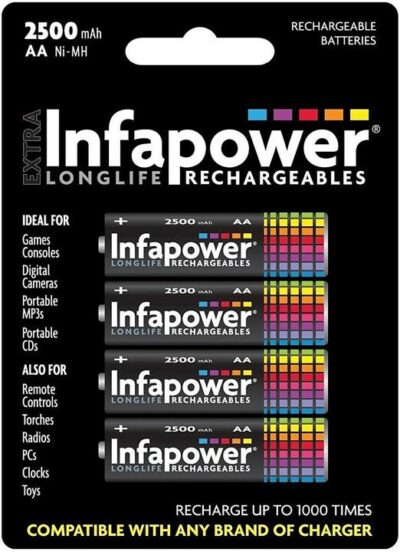 infapower Rechargeable Batteries AA - 4 Pack 998000244