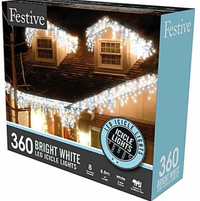 Festive 360 LED Snow Icicle LightS - White 2111200 (P036792)