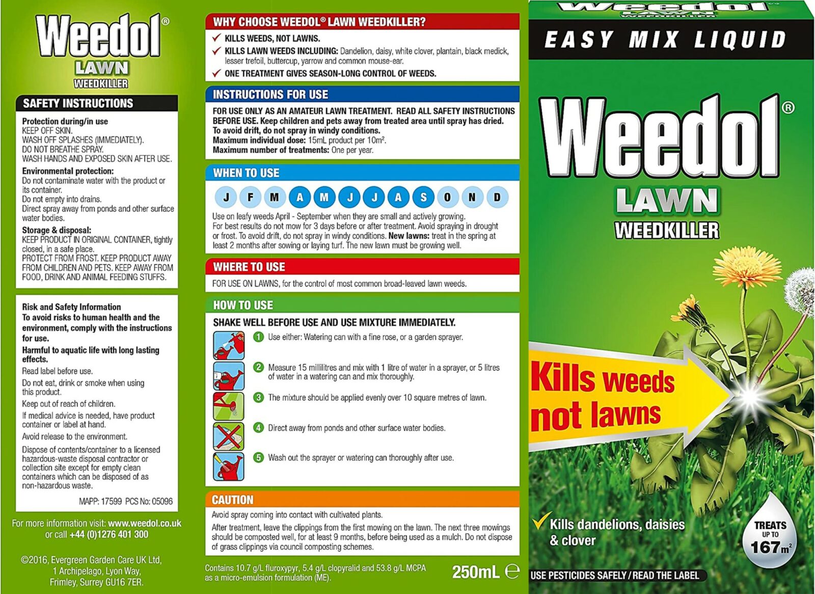 Weedol 250ml Lawn Weedkiller 2955241 at Wades (Appliance sales and