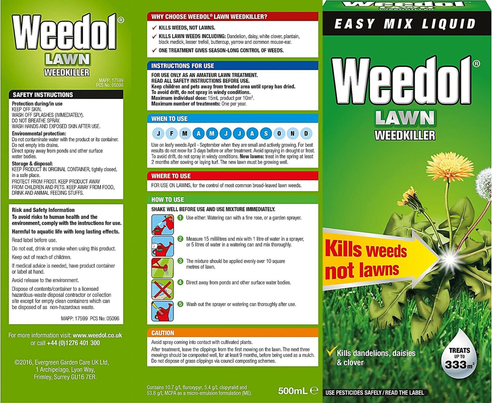 Weedol 500ml Lawn Weedkiller 2955257 at Wades (Appliance sales and